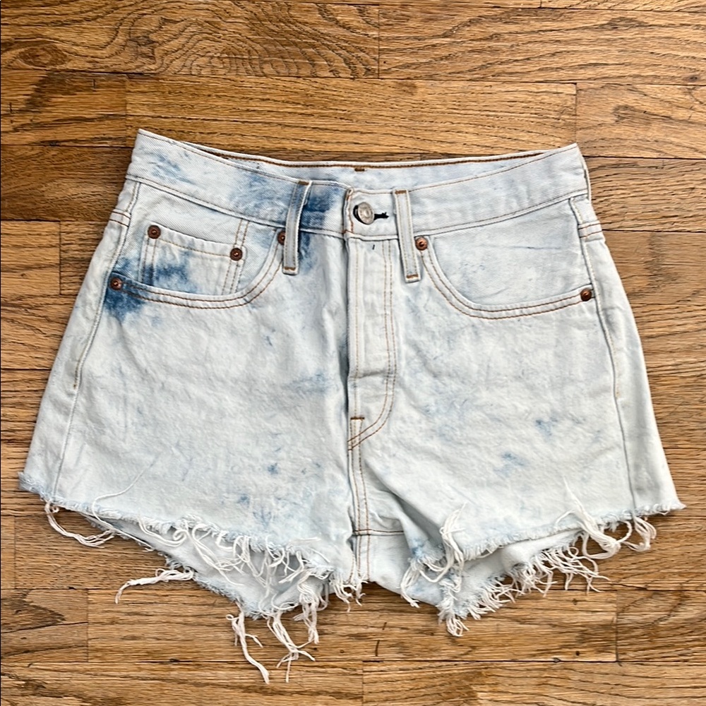 Levi's Women’s Acid Wash Distressed Jean Shorts